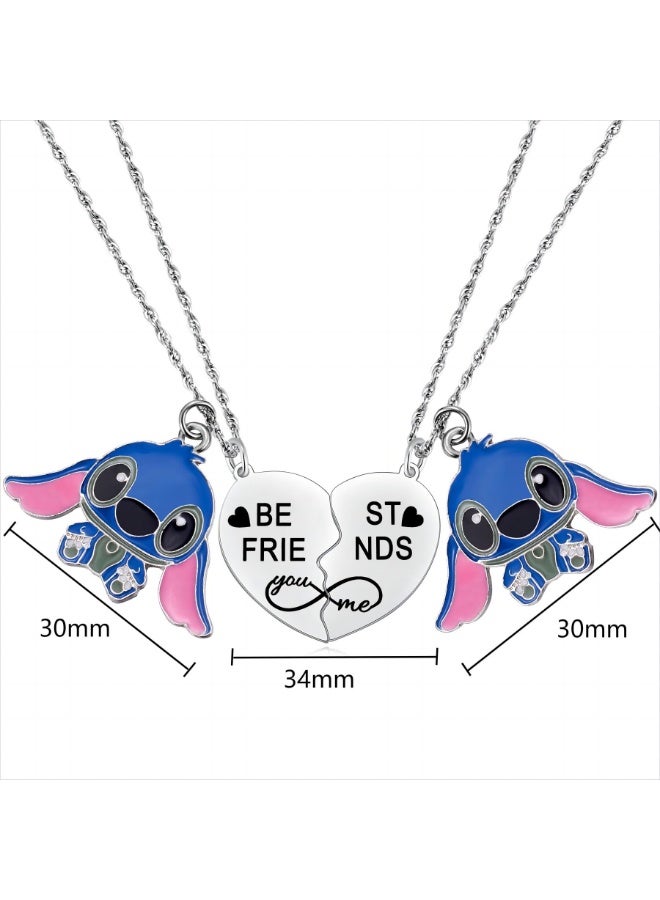 Barakah Best Friend Stitch Necklace, Friendship Matching Heart Necklace for 2 Girls, Lilo and Stitch Jewelry for Friends - Image 5
